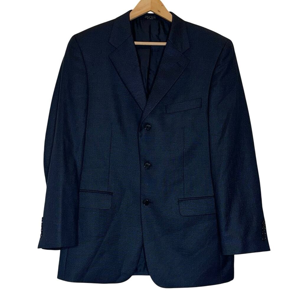 Donald J. Trump Navy Blue Blazer Mens Wool Silk Blend 40R Mens President of US